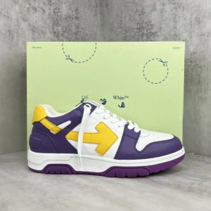 Off-White Out Of Office Purple Yellow Sneakers