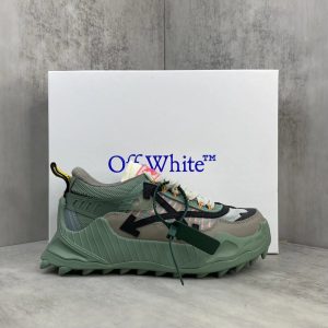 Off-White Green Arrow Low-Top Sneakers