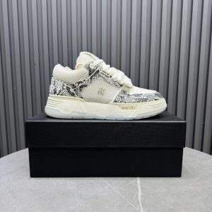 Amiri Skel Top Low White Python Print Sneakers