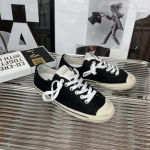 Golden Goose Black Canvas Low Top Sneakers
