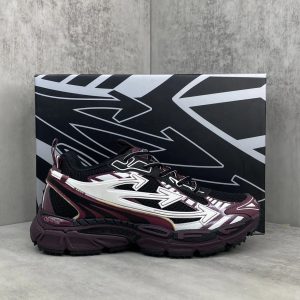 Burgundy White Chunky Running Sneakers Retro Casual Shoes