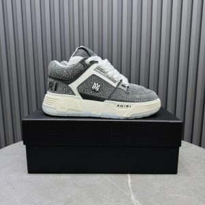 Amiri MA-1 Gray Studded High Top Sneakers Shoes