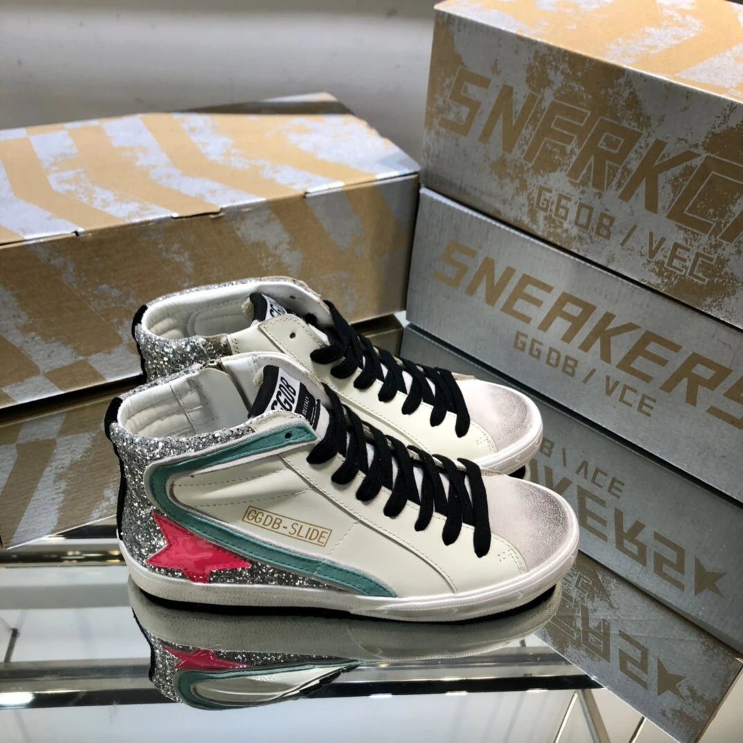 Golden Goose Hi Star Sneakers White Glitter Pink - Buy at OopBuy