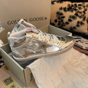 Golden Goose Silver High Top Sneakers Shoes
