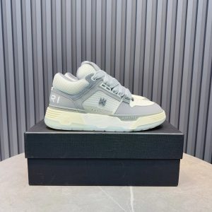 Amiri Skel Top Low Grey Leather Sneakers Shoes