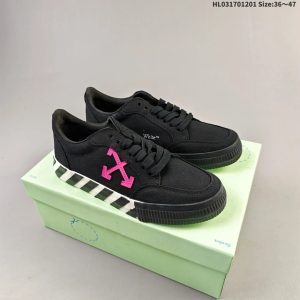 Off-White Black Low Top Casual Skate Shoes