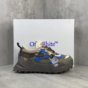 Off-White Men’s Chunky Trail Sneakers Olive Blue
