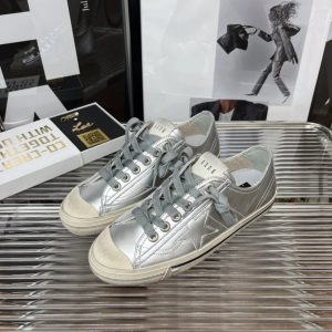 Golden Goose Superstar Silver Leather Low Top Sneakers
