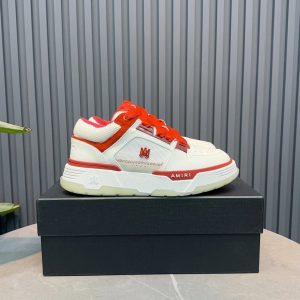 Amiri Men’s White Red Low Top Fashion Sneakers