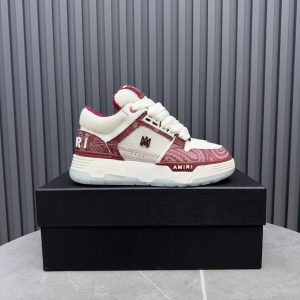 Amiri MA-1 White Burgundy Sneakers