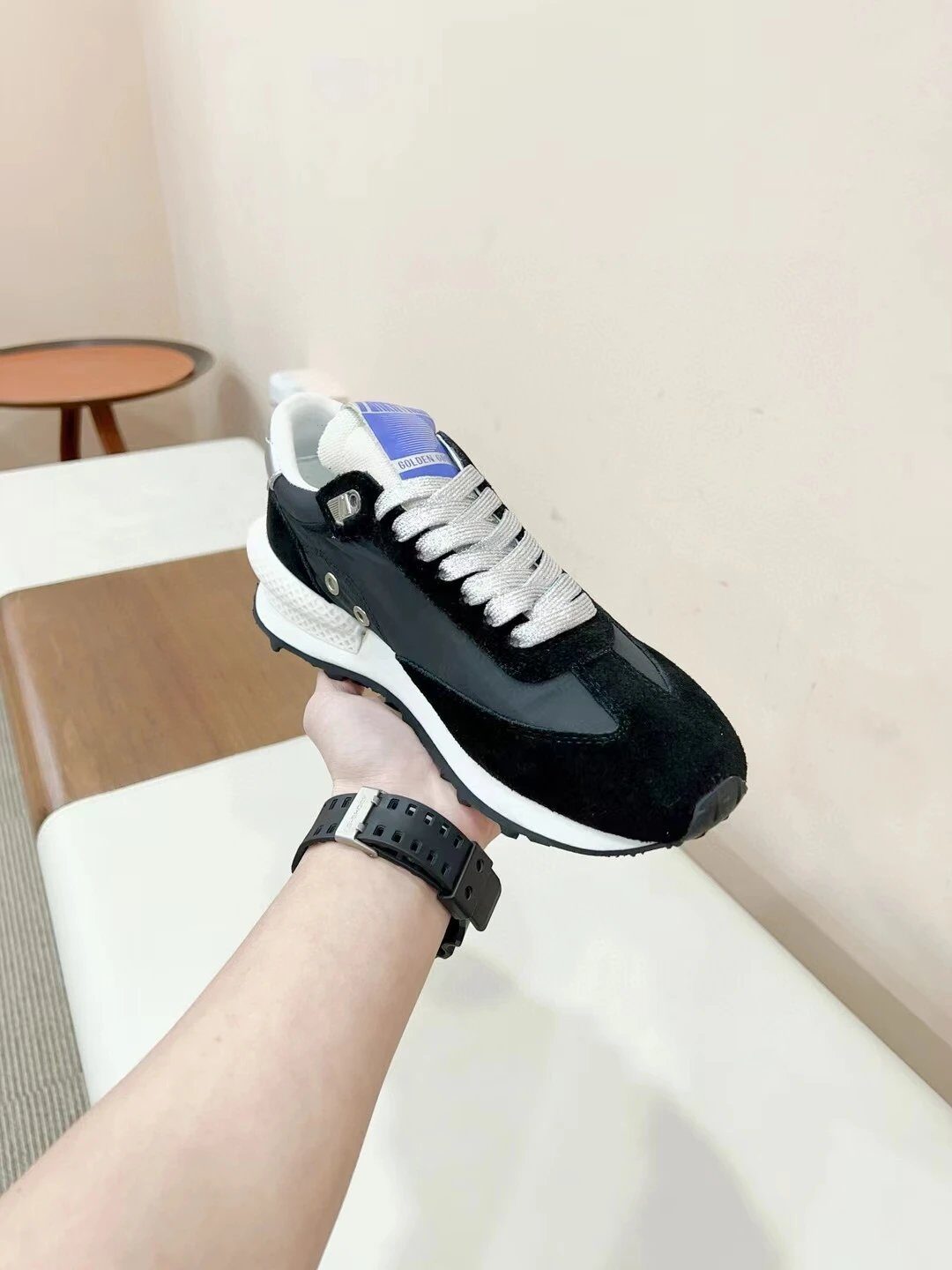 Golden Goose Black Grey Suede Runner Sneakers - Buy at OopBuy
