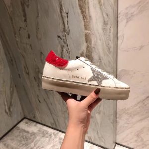 Golden Goose White Sneakers Red Heel Star Casual Shoes