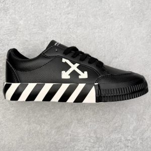Off-White Low Vulcanized Black White Stripe Sneakers
