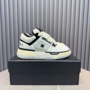 AMIRI Skel Top Low White Black Leather Sneakers