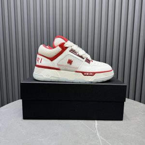 AMIRI Men White Red High Top Sneakers