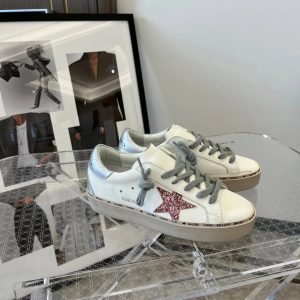Golden Goose Superstar White Pink Glitter Star Sneakers