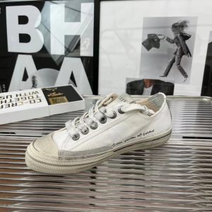 Golden Goose White Distressed Star Low Top Sneakers