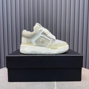 Amiri Beige Mesh Low Top Chunky Sole Sneakers