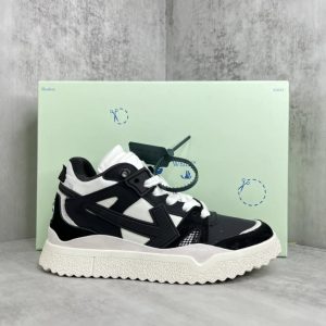 Off-White Black White Chunky Lace-Up Casual Sneakers