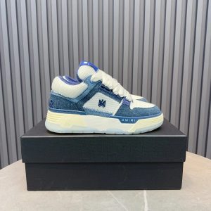 Amiri MA-1 Blue White Denim Low Top Sneakers