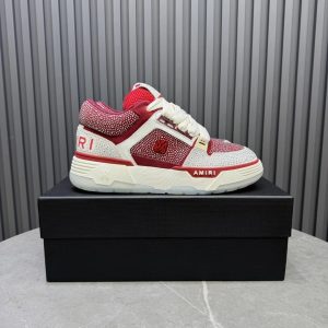 AMIRI Red White Low Top Skate Sneakers