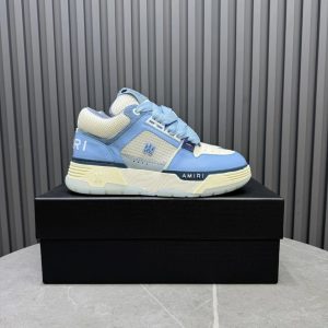 AMIRI Blue White Low Top Skate Sneakers
