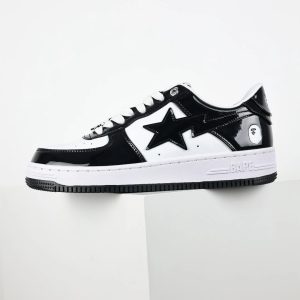 A Bathing Ape BAPE STA Low Black White Sneakers