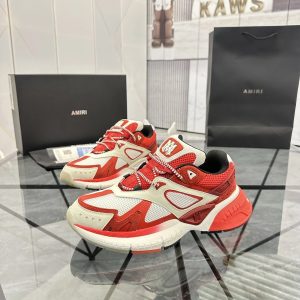 AMIRI Red White Mesh Sneakers Casual Low-Top Shoes