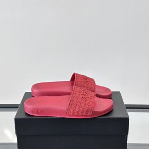 Amiri Red Monogram Embossed Slip On Slide Sandals Shoes