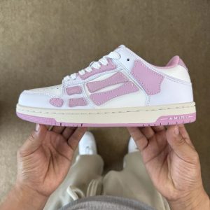 Amiri Skel Top Low White Pink Leather Sneakers
