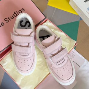 Acne Studios Pink White Velcro Low Top Sneakers