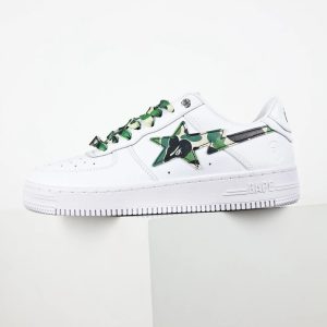 BAPE Bapesta Green Star Low Top Sneakers