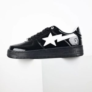 BAPE Sta Low Black White Star Sneakers