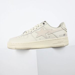 BAPE Cream Star Low-Top Sneakers Casual Shoes