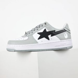 A Bathing Ape BAPE STA Low White Gray Black Sneakers