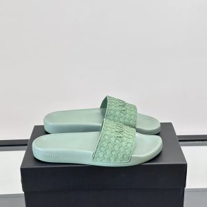 Amiri Mint Green Monogram Slide Sandals Shoes