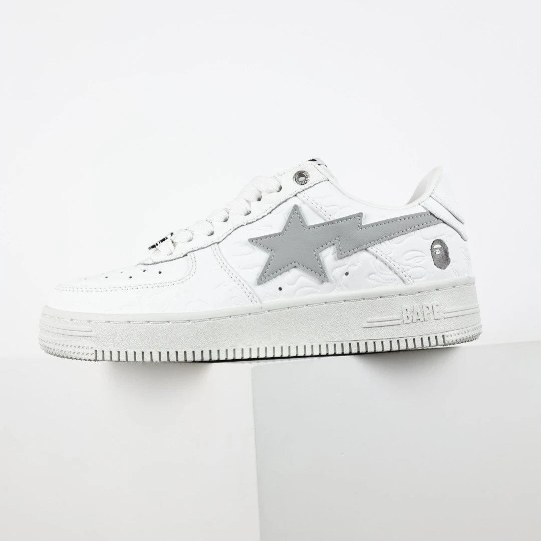 A Bathing Ape BAPE STA White Grey Star Low-Top Sneakers - Buy at OopBuy