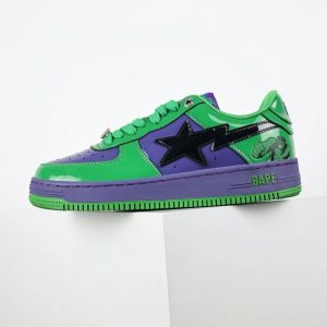 BAPE STA Green Purple Star Low Top Sneakers
