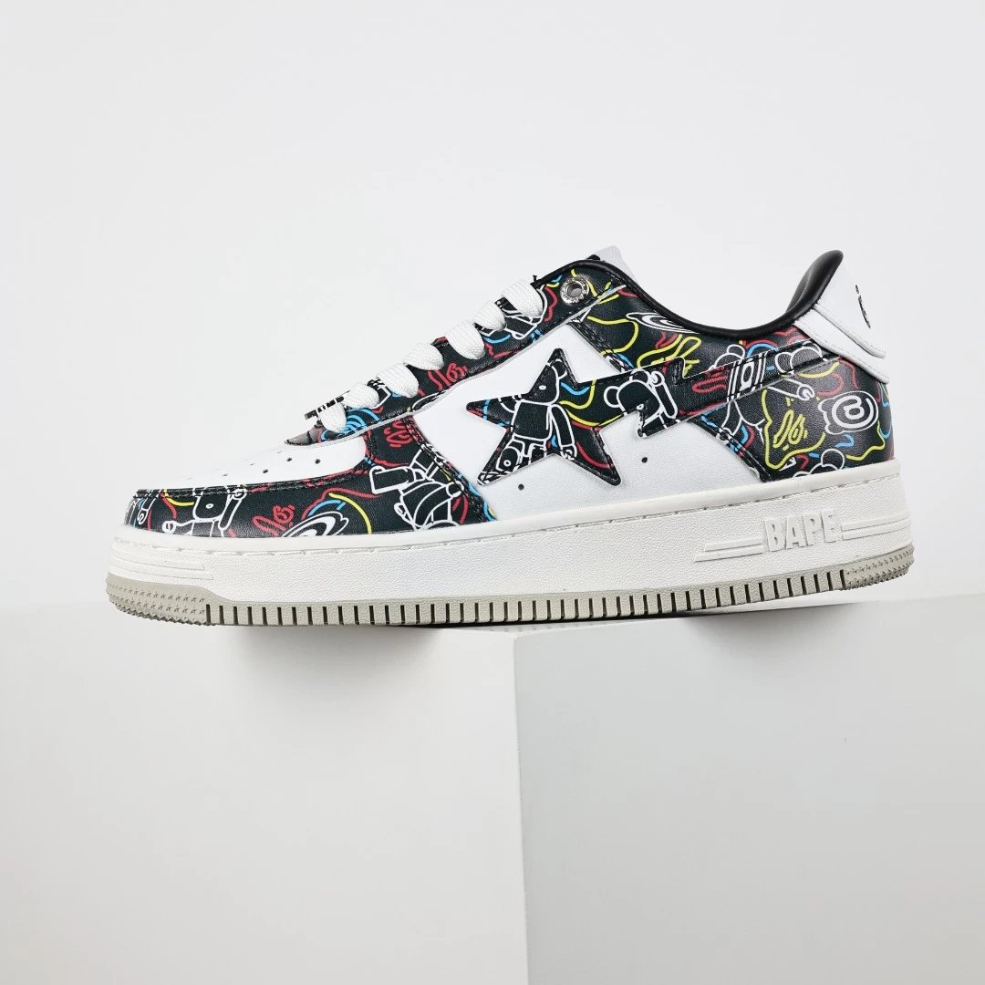 A Bathing Ape BAPE Bapesta Low Top Multicolor Graphic Sneakers - Buy at OopBuy