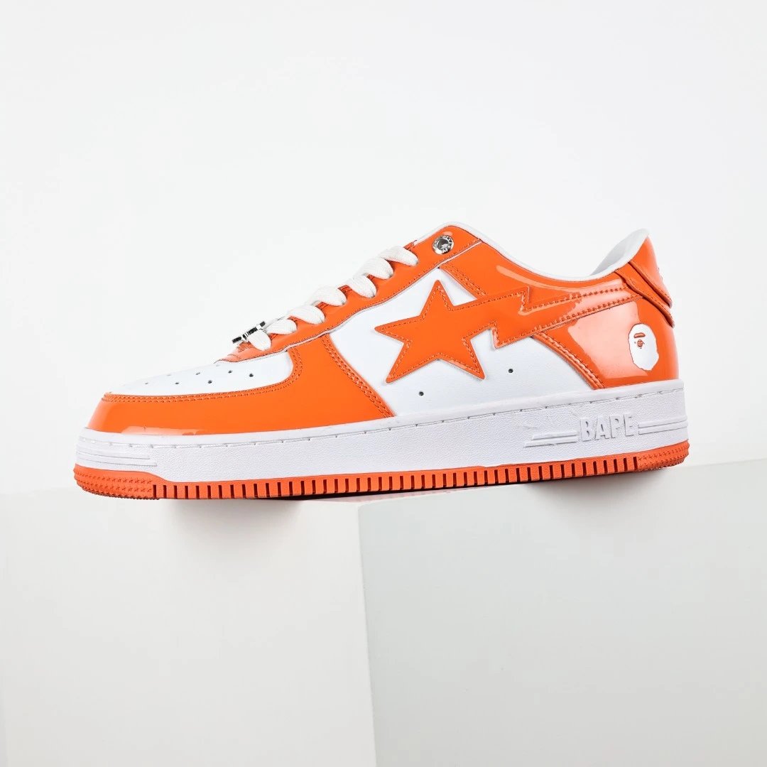 A Bathing Ape A Bathing Ape BAPE STA Orange White Low-Top Sneakers - Buy at OopBuy