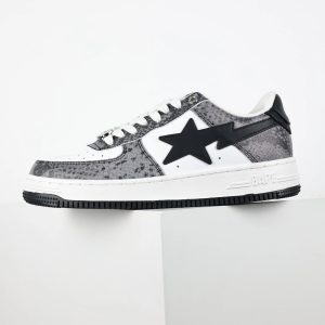 A Bathing Ape BAPE STA Gray Black Low Top Sneakers