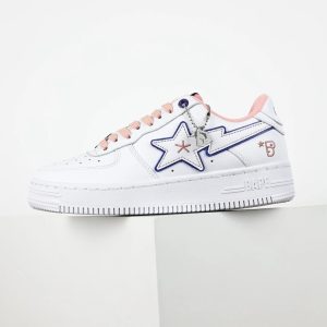 BAPE White Star Low Top Sneakers Unisex Casual Shoes
