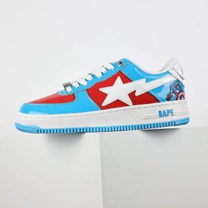 BAPE Sta Low Colorblock Sneakers Blue Red White Shoes