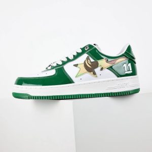 A Bathing Ape BAPE Green Star 11 Low Top Sneakers