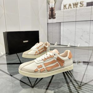 AMIRI Skel Top Low Cream Orange Leather Sneakers