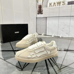 Amiri Beige Patchwork Low Top Casual Sneakers