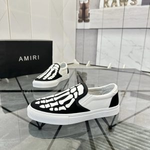 Amiri Skeleton Slip-On Skate Shoes Black White