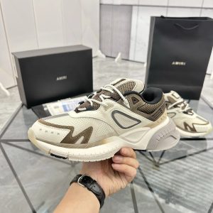Amiri MA-1 Beige Brown Mesh Low Top Sneakers