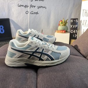 ASICS White Blue Mesh Lightweight Running Shoes