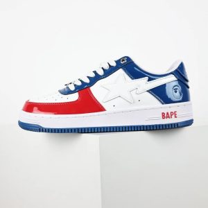 BAPE Sta Low Red Blue White Star Sneakers